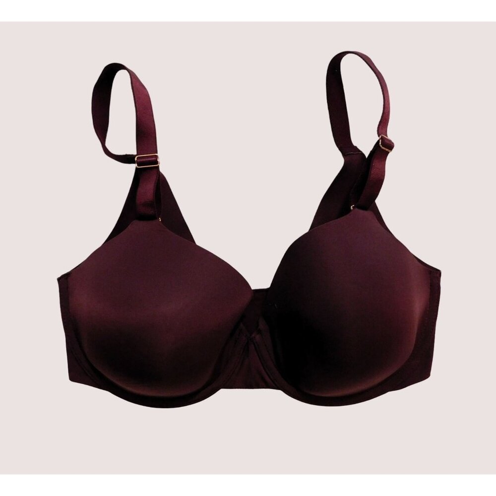 Soma Vanishing 360 Perfect Coverage Bra 34DD Burgundy Underwire Adj Straps